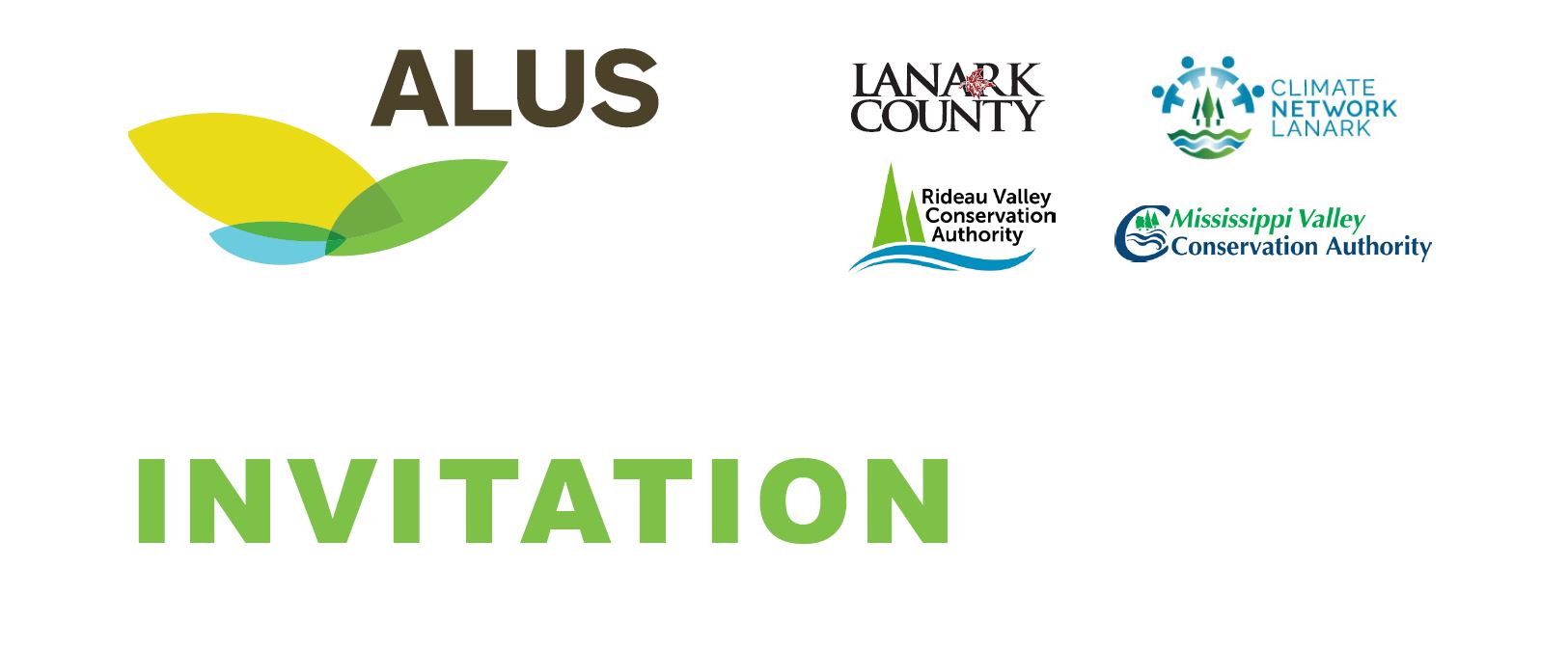 ALUS Logo, Lanark County Logo, Invitation 