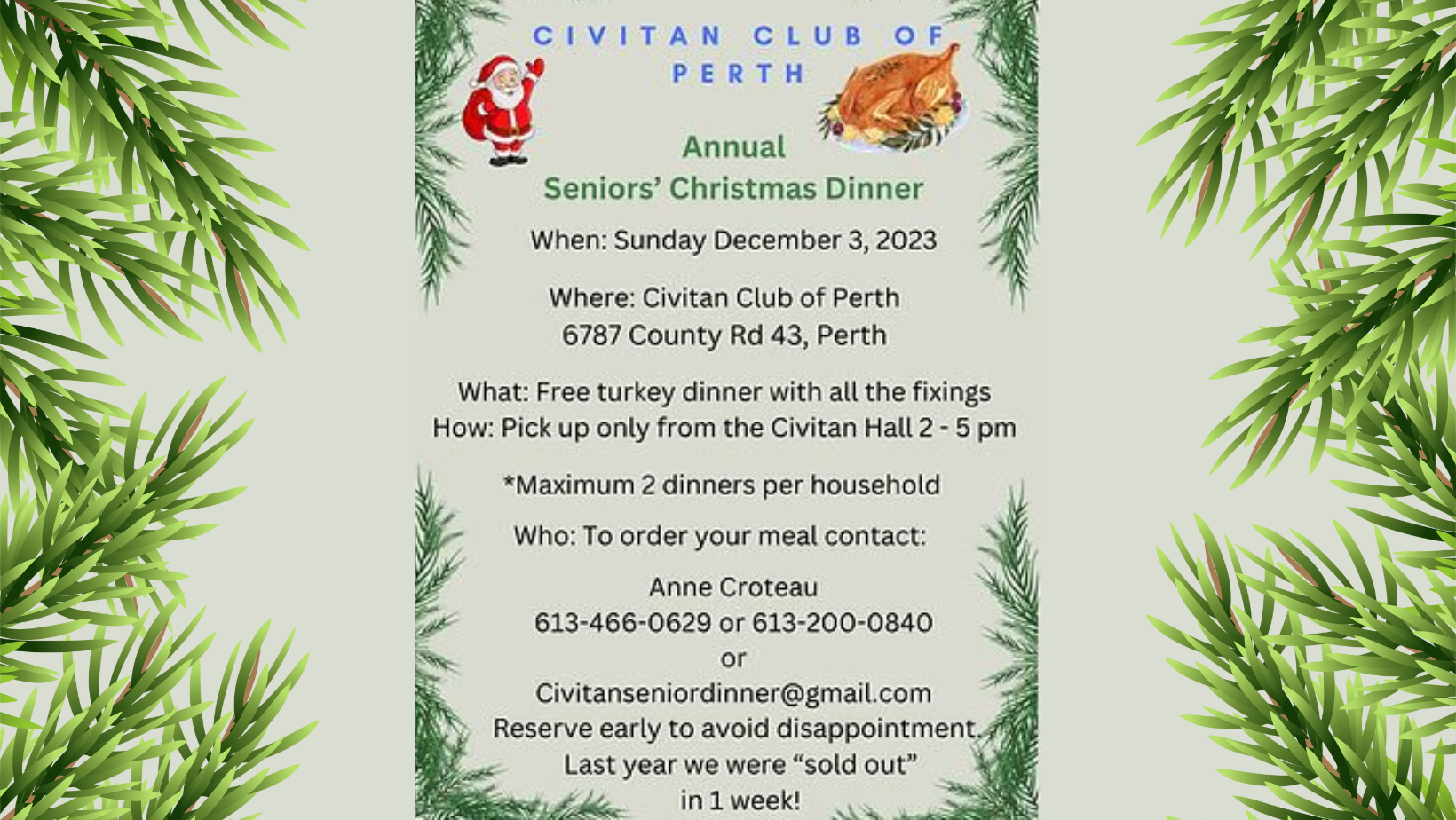 Poster, Christmas Dinner Invitation, Seniors