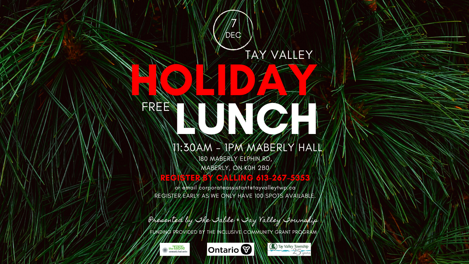 Tay Valley Holiday Lunch Poster