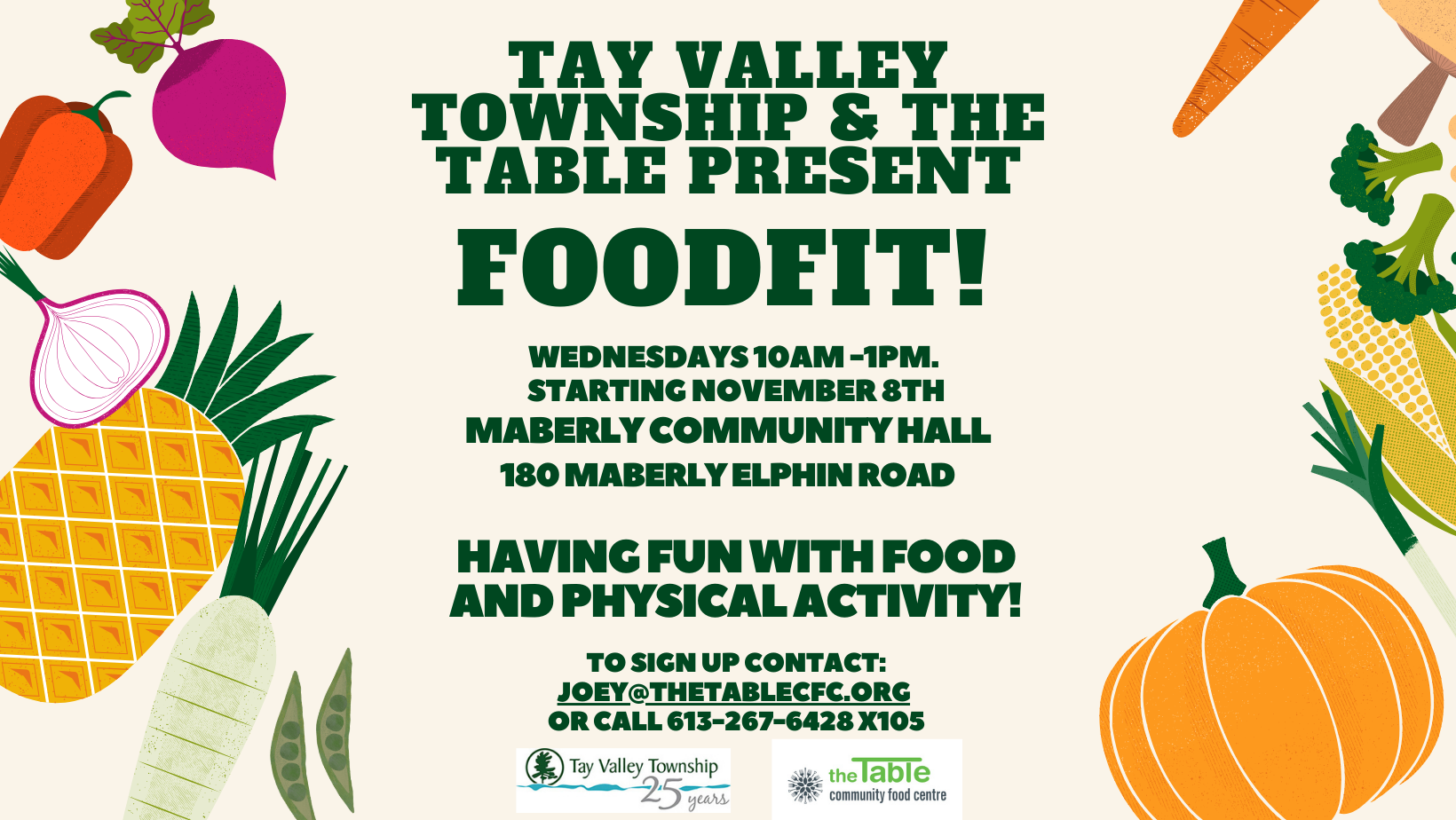FoodFit Poster, Images of food, Physical Activity