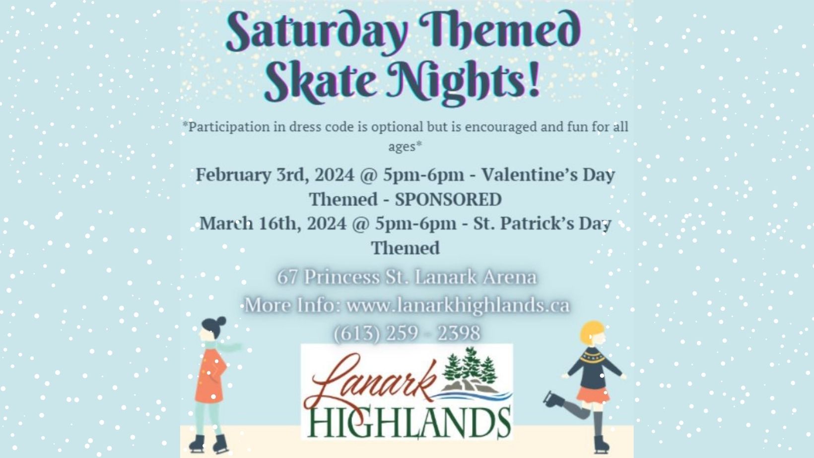People Skating, Event Poster, Snowflakes,