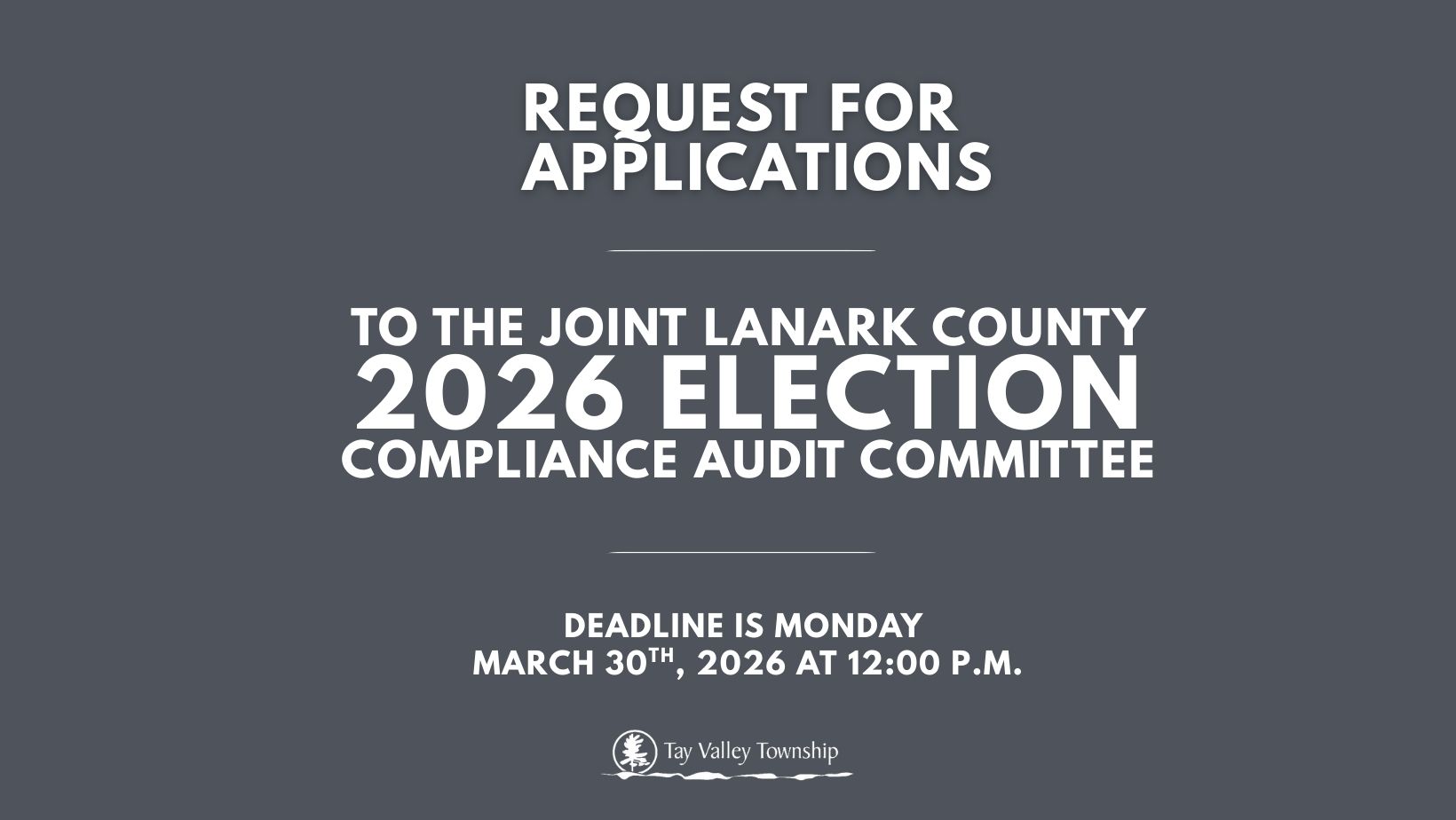 Request for Applications 2026