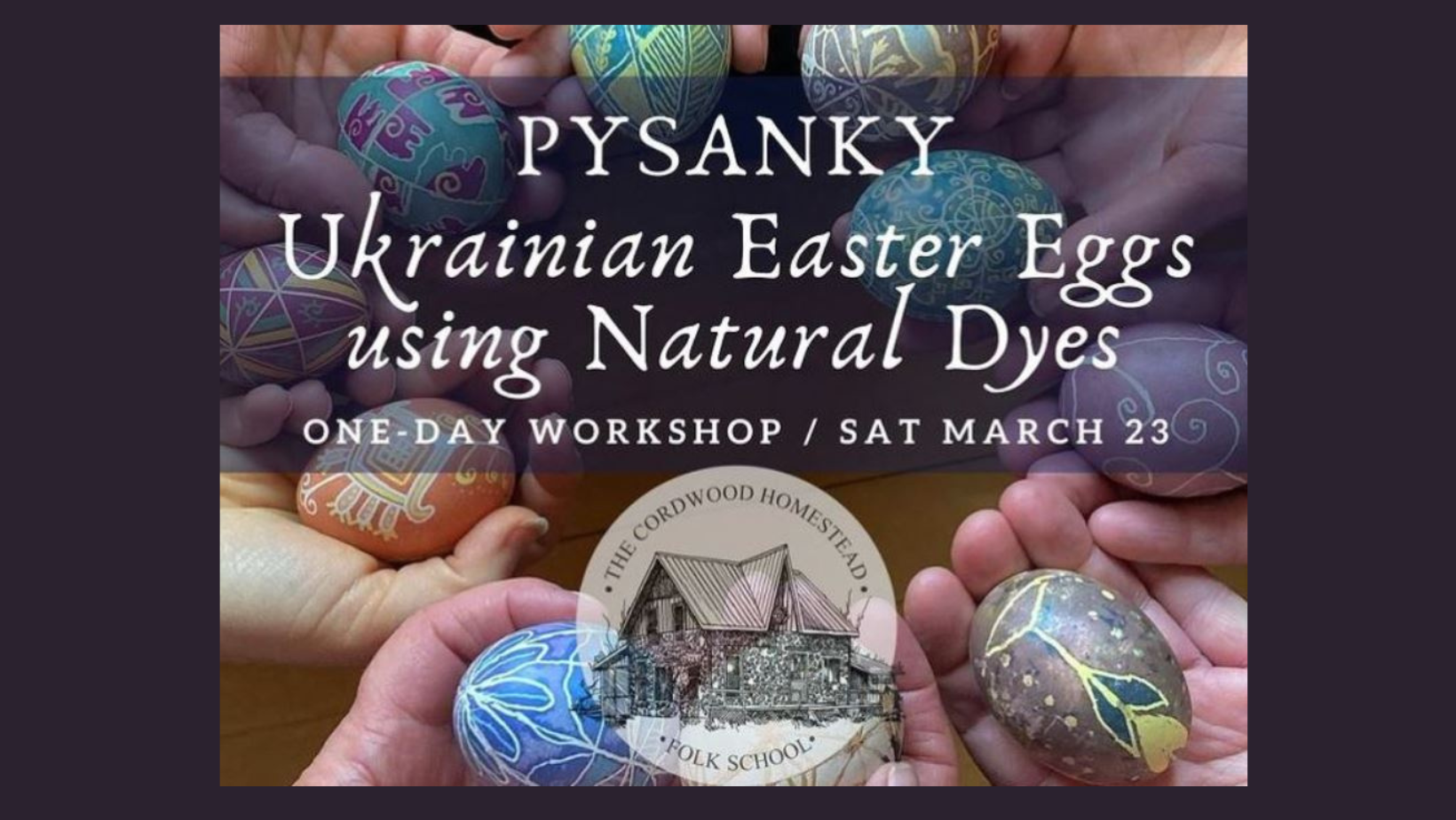 painted eggs, hands, workshop