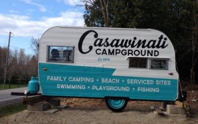 Camping Trailer with Casawinati Logo