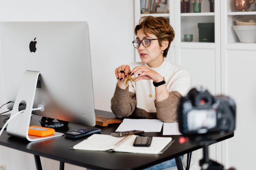 Woman at computer