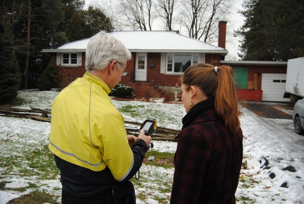 A homeowner participating in an energy audit
