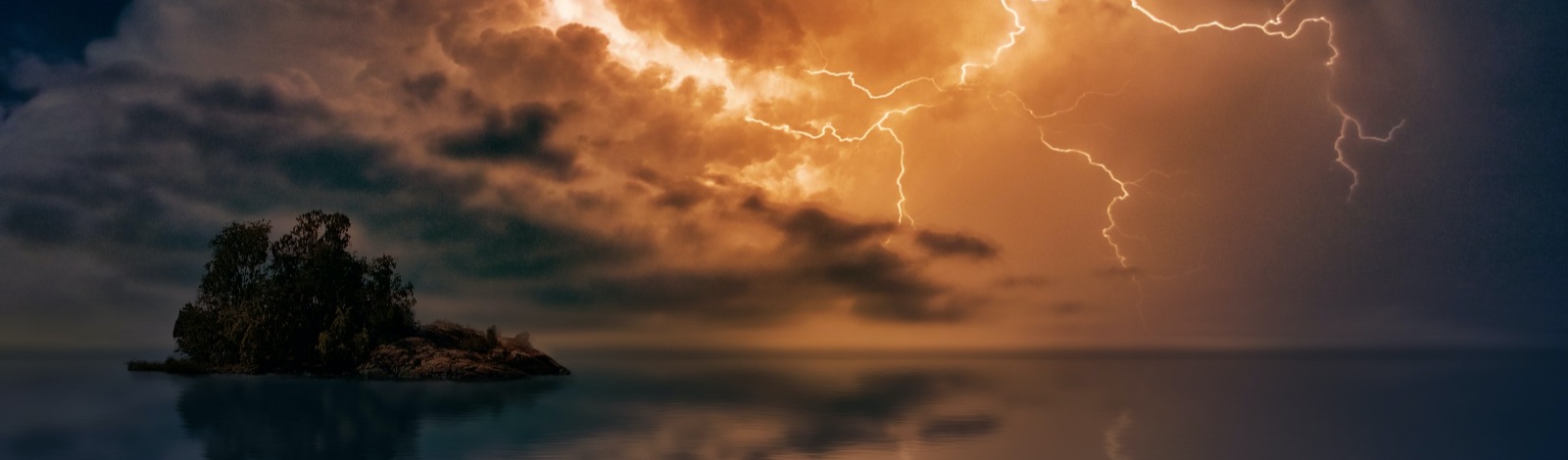 lightning near island