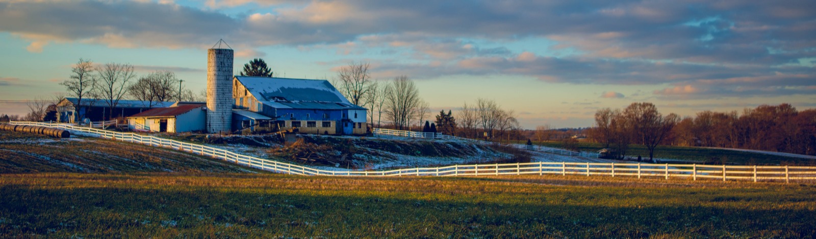 farm with white fence