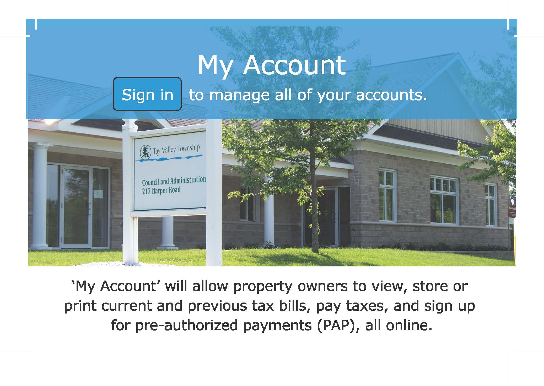 My Account log in page