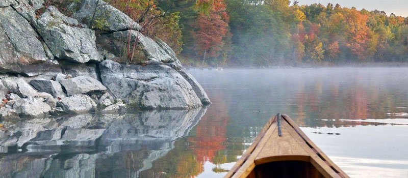 Canoe in lake
