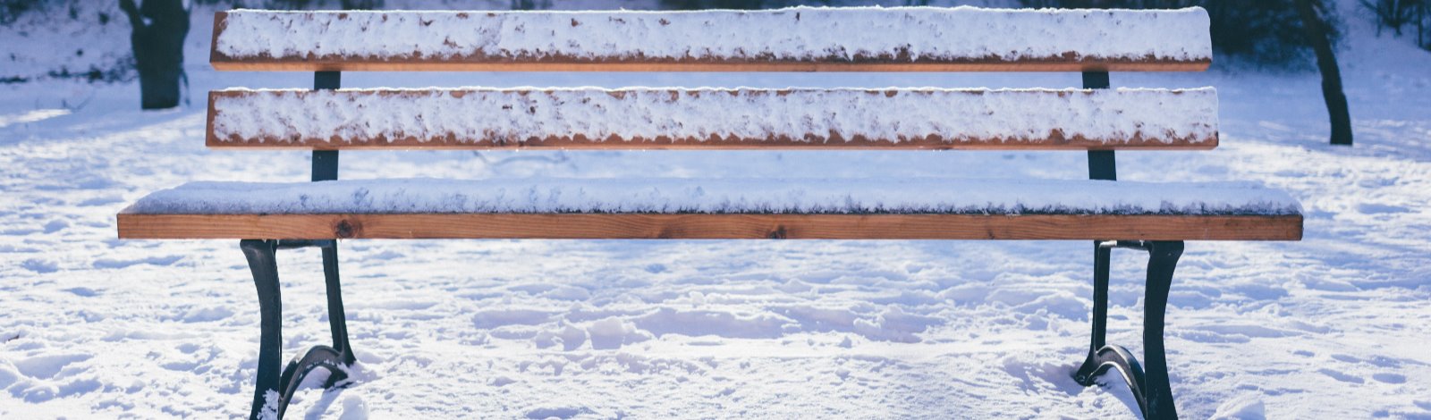 park bench in winter