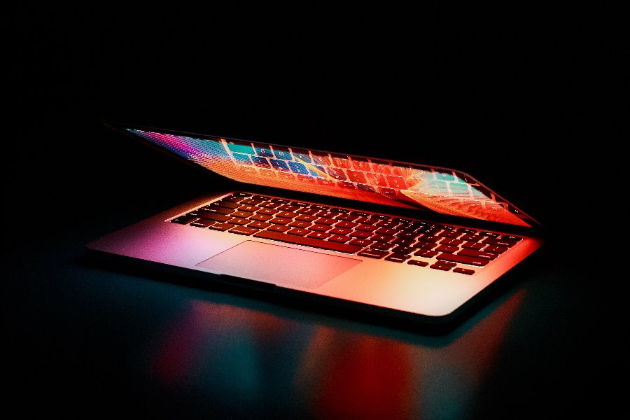 partial open laptop