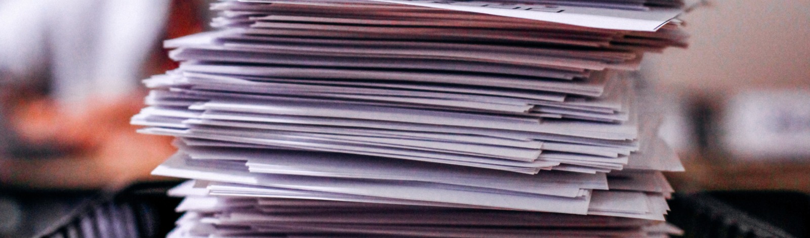 stack of paper files