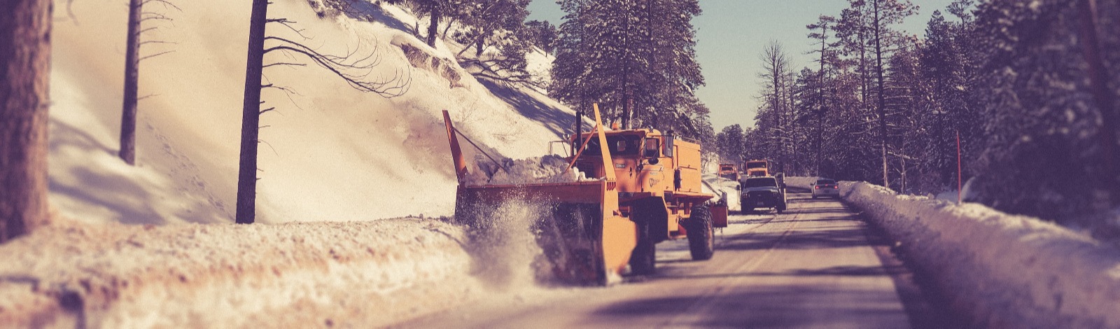 snow plow on road