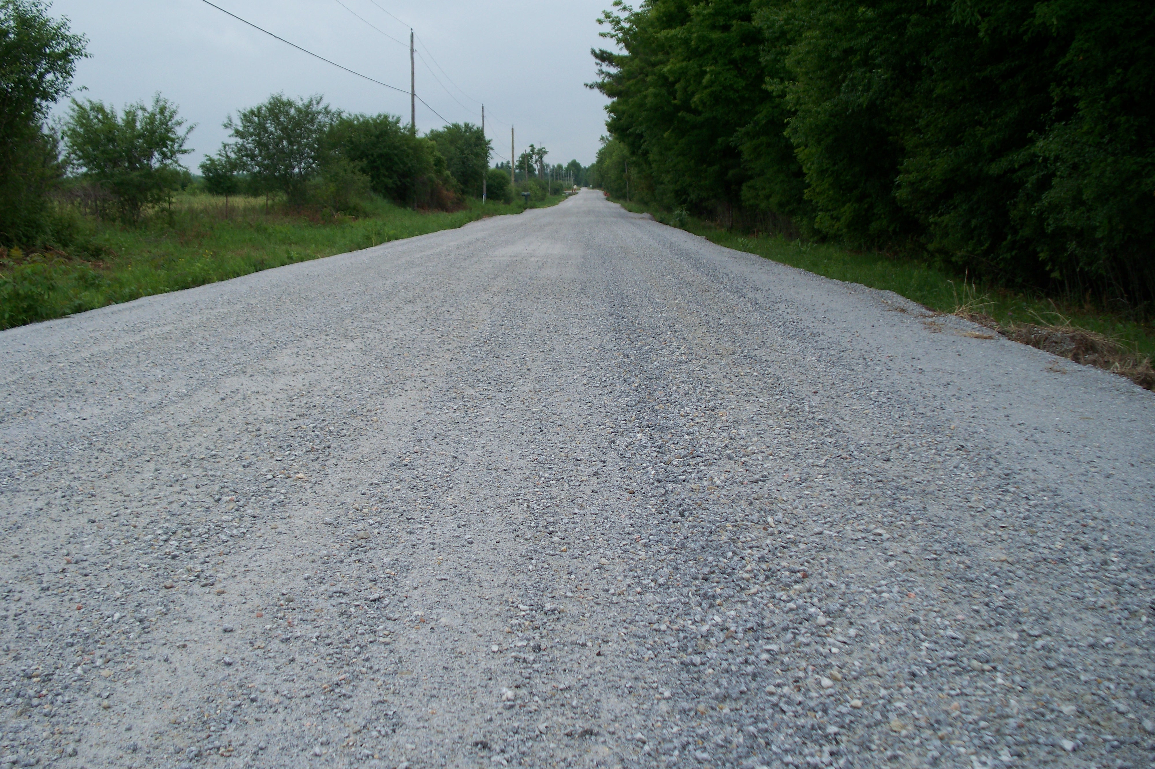 gravel on a road