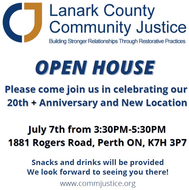 Community Justice Open House poster