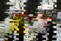 A homeowner participating in an energy audit